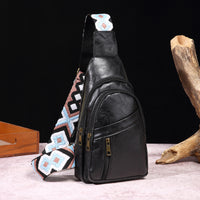 Sac à dos-bandoulière Cuir Amber noir