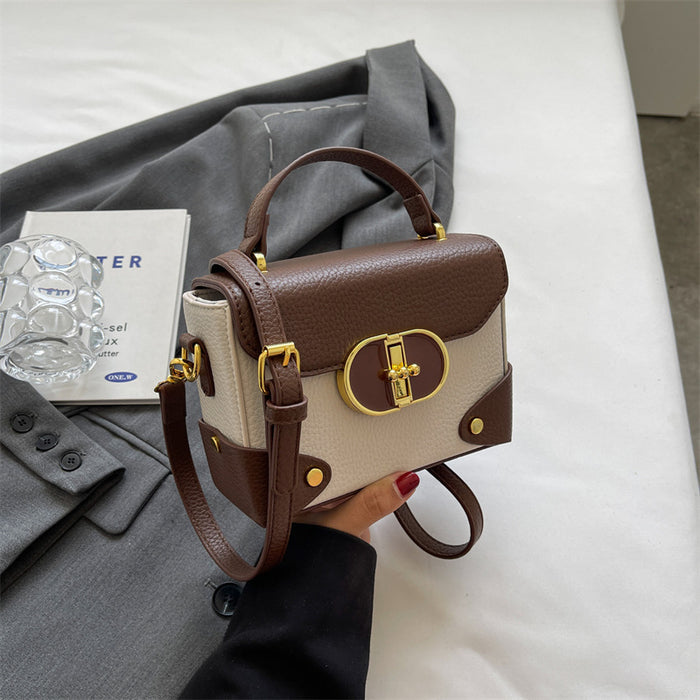 Petit sac à main Femme Flora marron blanc-monsacparis.com