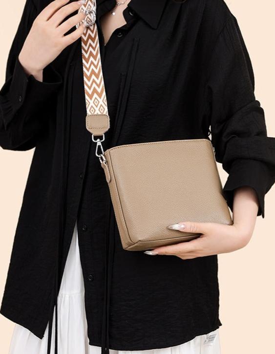 Sac bandoulière Femme Élisa marron clair