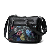 Sac à main Jenna-monsacparis.com-sac en cuir noir avec motif fleur