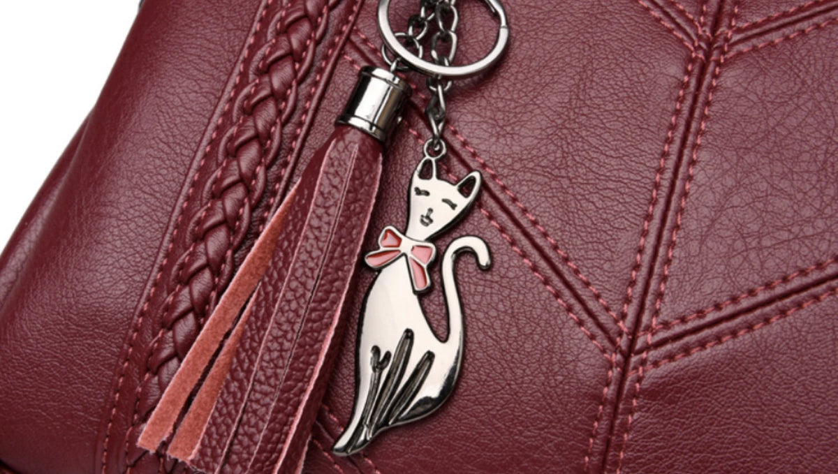 détails Sac à main Cuir rouge-monsacparis.com