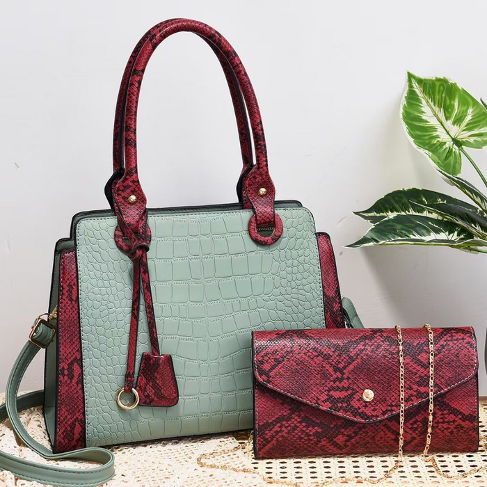 ensemble sac à main femme cuir vert