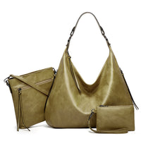 Ensemble Sac à main Cuir Valentina vert de monsacparis.com