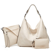 Ensemble Sac à main Cuir Valentina beige clair  de monsacparis.com