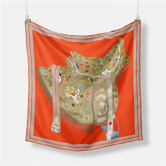 Foulard en soie Orange Elma-monsacparis.Com