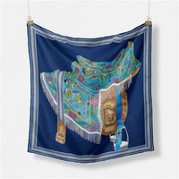 Foulard en soie Bleu Marine Elma-monsacparis.Com
