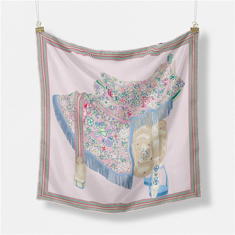 Foulard en soie Rose pastel Elma-monsacparis.Com