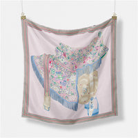 Foulard en soie Rose pastel Elma-monsacparis.Com
