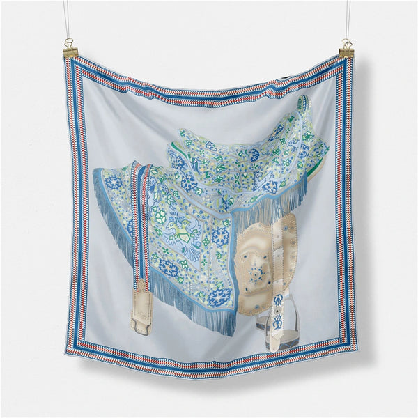 Foulard en soie Bleu Clair Elma-monsacparis.Com