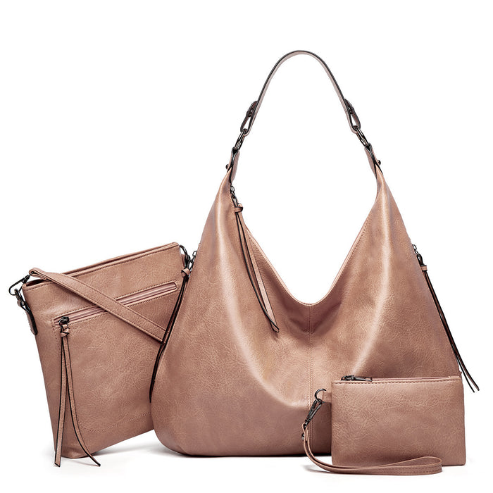 Ensemble Sac à main Cuir Valentina rose de monsacparis.com