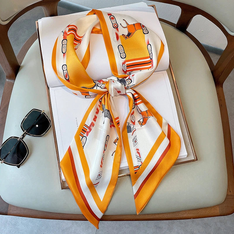 Foulard en soie Jaune-monsacparis