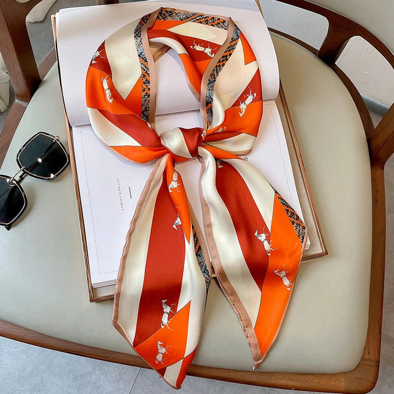 Foulard en soie Orange-monsacparis.com