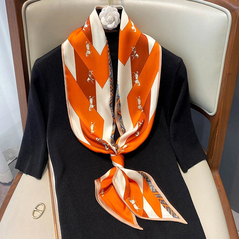 Foulard en soie Orange-monsacparis.com