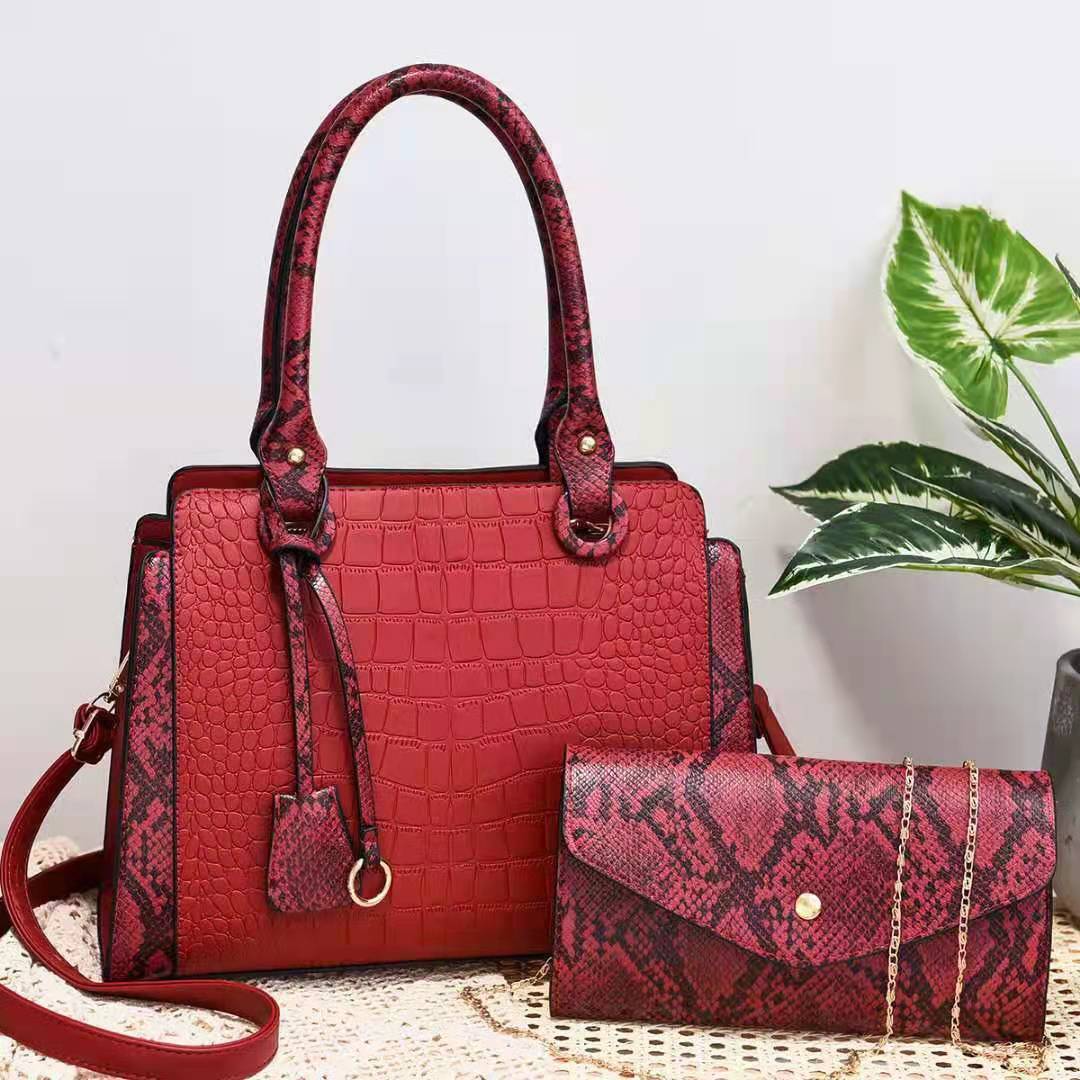 ensemble sac à main femme cuir rouge