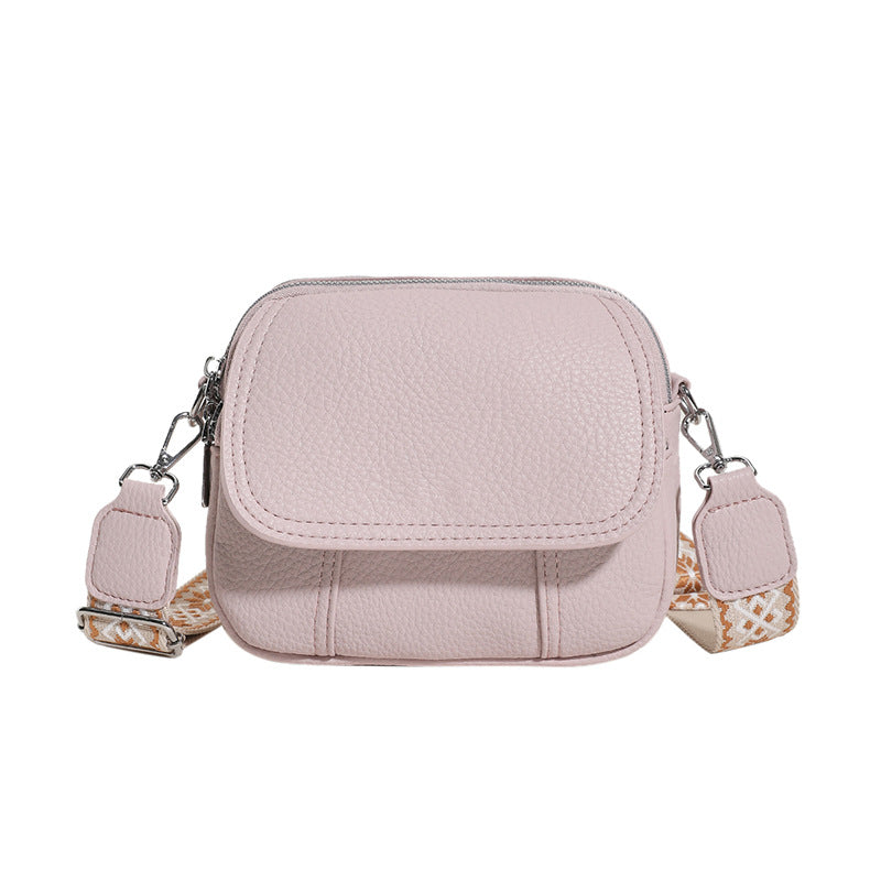 sac à bandoulière rose clair  en cuir -monsacparis.com