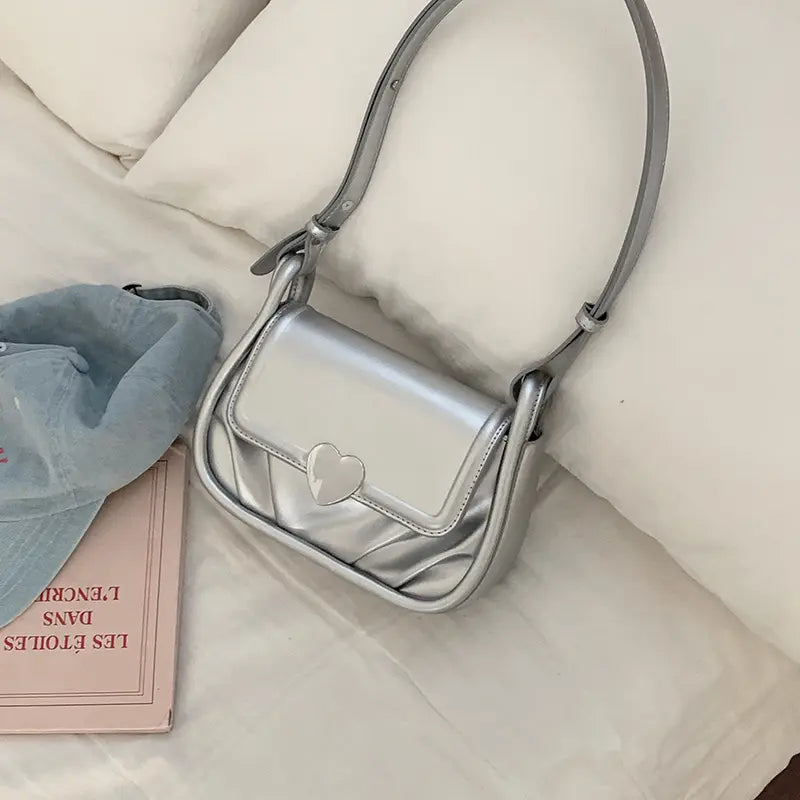 Sac épaule Femme Yuna-gris métallisé 