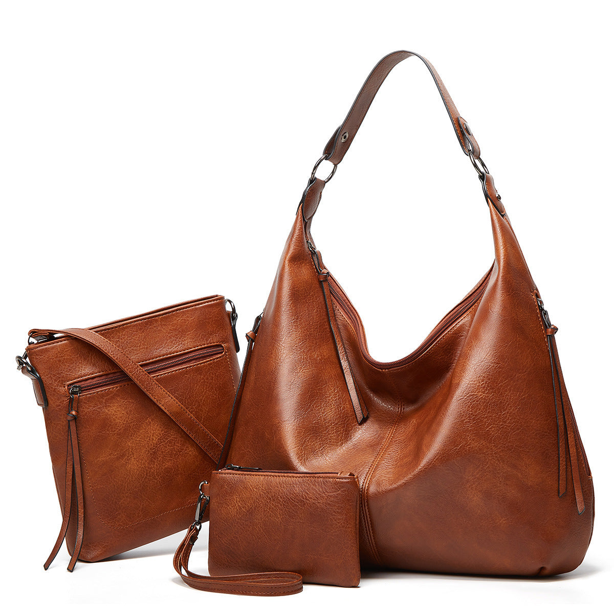 Ensemble Sac à main Cuir Valentina marron de monsacparis.com