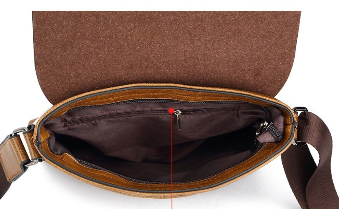 Sacoche Cuir camel Homme Brian-monsacparis.com